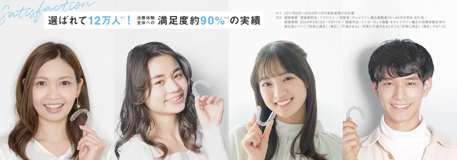 選ばれて12万人！治療体験全体への満足度約90%の実績